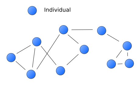 Diagramm eines Sozialen Netzwerkes (aus Wikipedia)
